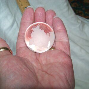 Crystal Glass Etched Frosted Clear Earth 2" World Globe Paperweight